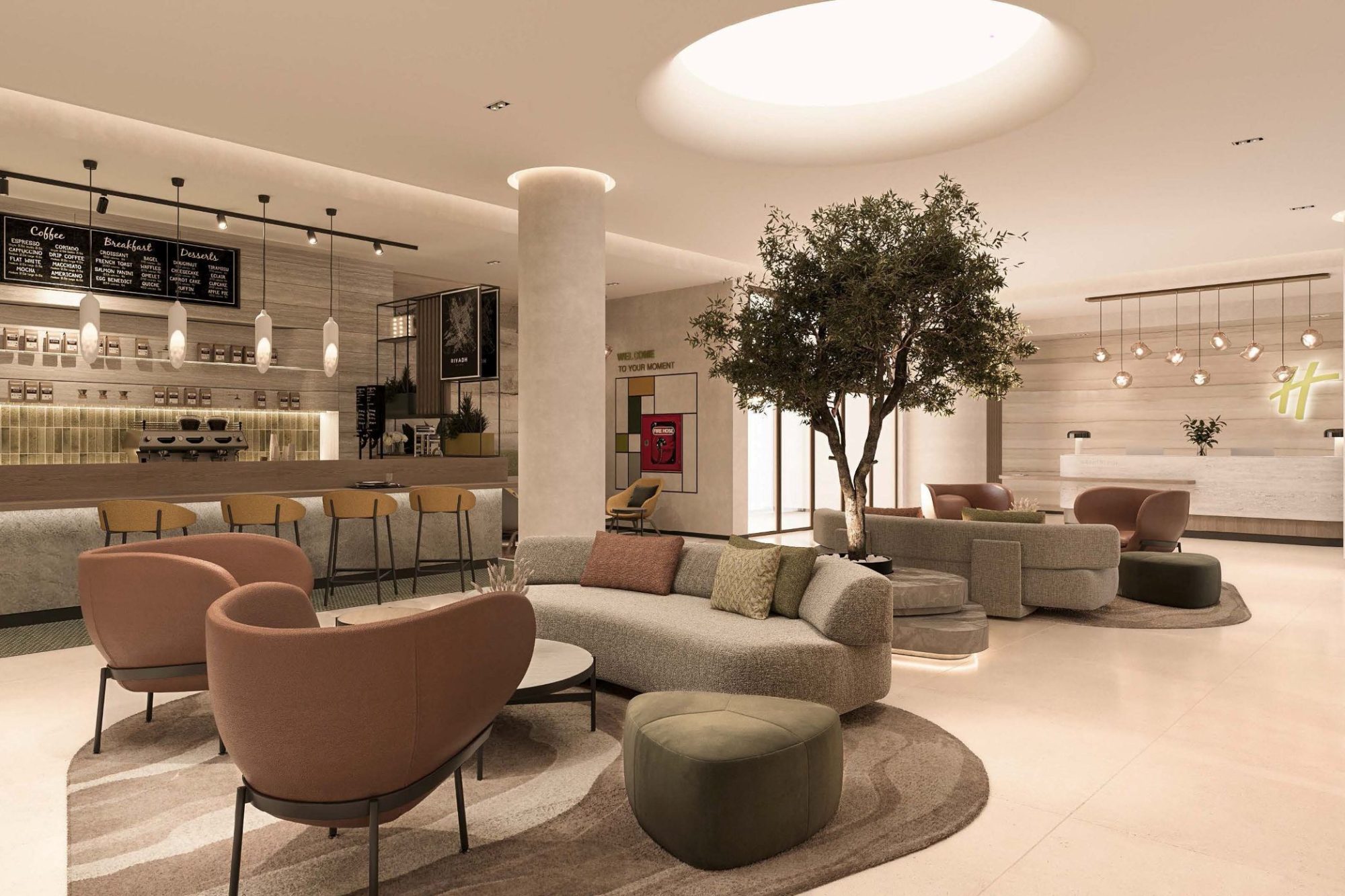 Holiday Inn Roseyard Hotel, hospitality interior design by DnA Interiors, Riyadh