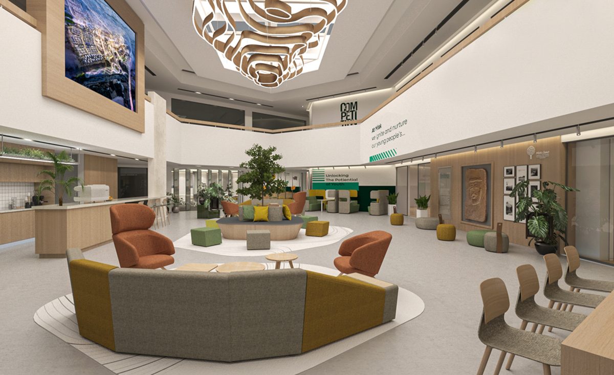 MISK FOUNDATION OFFICE, corporate interior design by DnA Interiors, DIPLOMATIC QUARTER-ALKINDI SQUARE, RIYADH